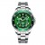 ساعة رجالية الفضى ف اخضر الشكل السويسري الرائع بضمان