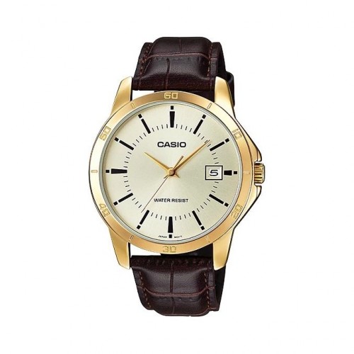 Casio Casio MTP-V004GL-9A Gold Yellow Men's Watches Genuine Leather Band