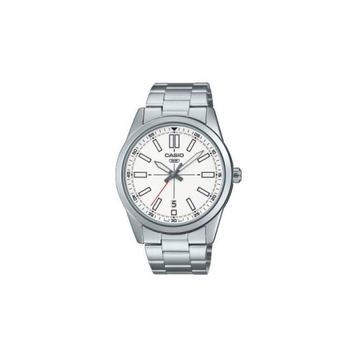 Casio Watch for Men MTP-VDF Analog Stainless Steel Band White